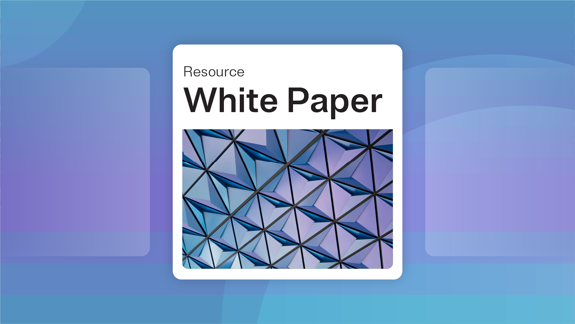 Whitepaper cover with generic architecture image on the from on top of an purple mixed gradient background