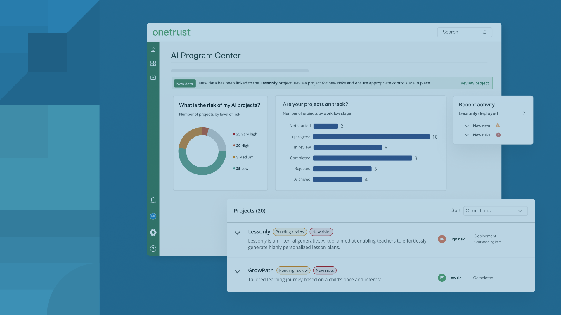 Screenshot from AI governance demo video