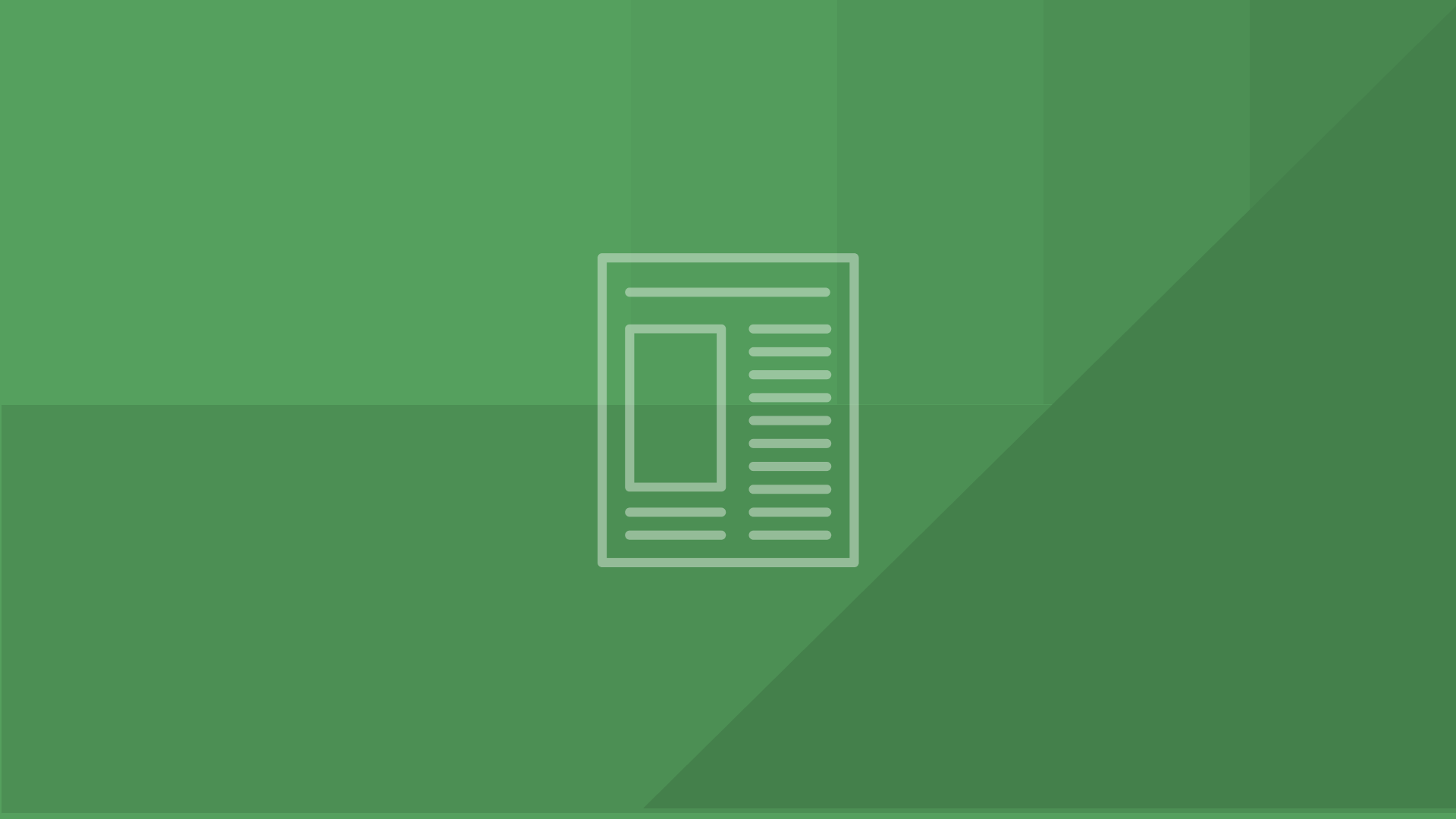 Flat newspaper icon with a light green geometric background