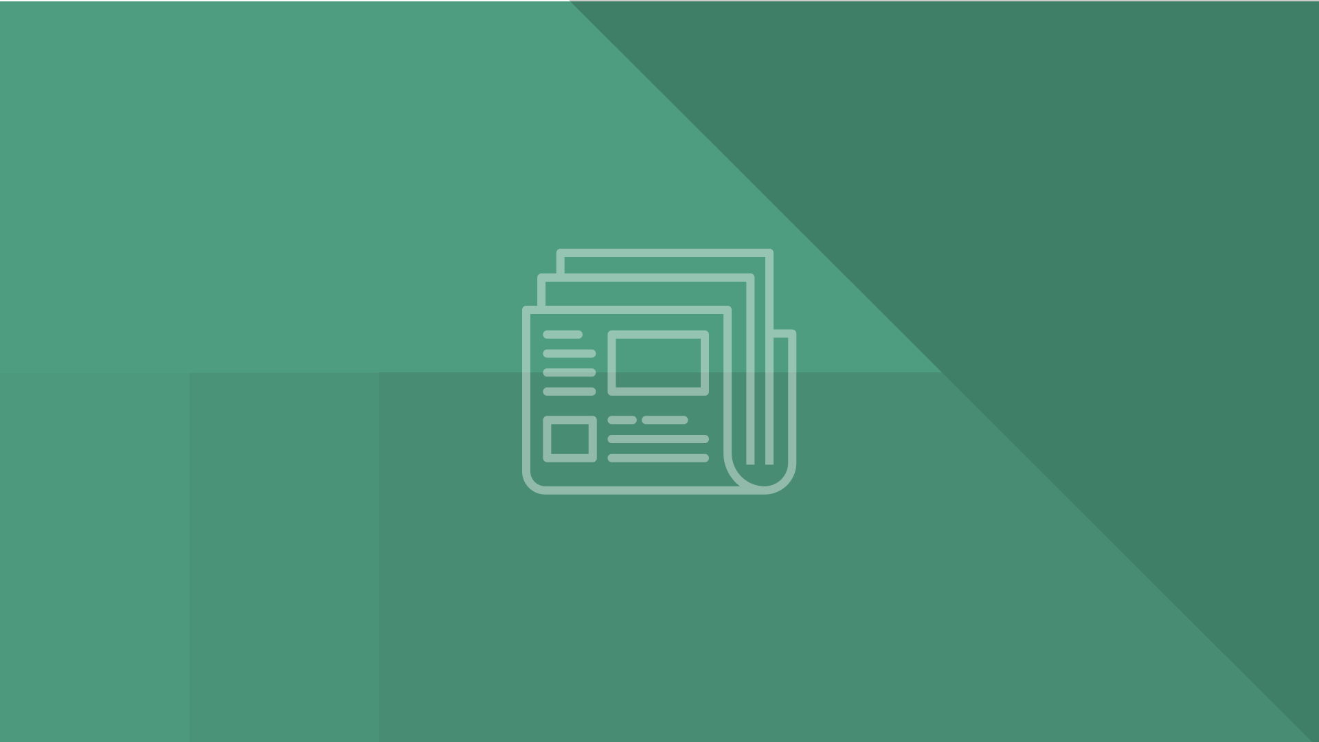 Folded newspaper icon with a teal geometric background