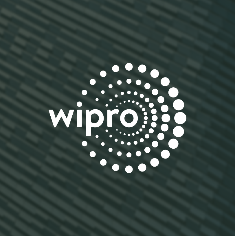 wipro logo atop a photo of an abstract metal surface